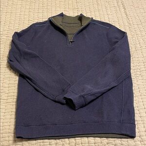 Tommy Bahama reversible Men's Navy/green Quarter-Zip Sweater - Classic Pullover